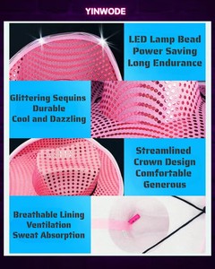 Sombrero de Vaquero con Luces LED Intermitentes y Lentejuelas para Fiestas y Espectáculos, con Logotipo Personalizado, Venta Directa de Fábrica - Product Image 4