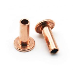 Rivets semi-tubulaires en cuivre rouge à tête plate, norme ISO, marque Saitong, tailles personnalisées 3mm 4mm 5mm pour la maroquinerie et la quincaillerie de ceintures - Product Image 4