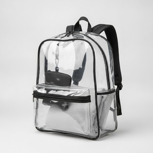 Sac à dos transparent avec pochette à crayons opaque amovible, sac d'école en TPU transparent, 31x42cm, logo personnalisé - Product Image 2