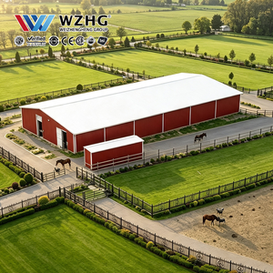Grande arène d'équitation intérieure à portée libre avec structure en acier sur mesure pour projets équestres professionnels - Product Image 1