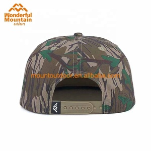 Gorro de algodón personalizado con 5 paneles, gorra de camuflaje en blanco con Parche de goma, parche de cuero bordado - Product Image 4