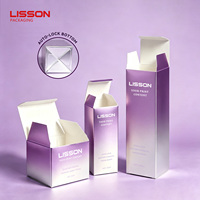 Boîte en carton cosmétique personnalisée à fond auto-verrouillant avec base à fermeture à pression pour l'emballage de crèmes et sérums
