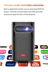 โปรเจคเตอร์วิดีโอพกพาอัจฉริยะ Google-TV Certified ความละเอียด 1080P 4K-Laser ชาร์จไฟได้ ฉายระยะใกล้ สำหรับดูหนังกลางแจ้ง รองรับ 3D TV Beamer - Product Image 3