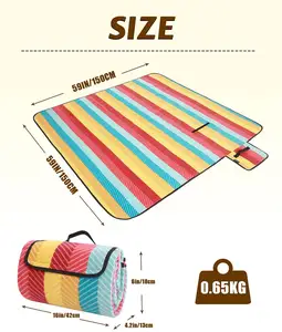 Недорогое цветное большое складное карманное песостойкое пляжное одеяло для пикника для путешествий на открытом воздухе