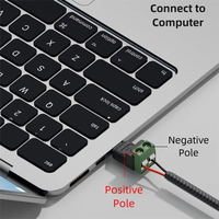 Adaptador de terminal sin soldadura Micro USB C a 2 pines, tipo C a terminal de crimpado de 2 pines, bloque de terminales de tornillo verde, conector de carga de 5V