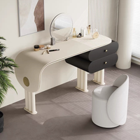 Coiffeuse en bois massif de luxe avancé Console de chambre à coucher de rangement simple avec miroir pour vanités de luxe légères de maquillage