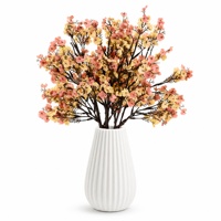 Fleurs artificielles en soie Gypsophile faite à la main, style pastoral, haute simulation, pour décorations de mariage, maison et photos