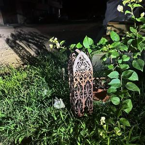 Décoration murale en métal rustique Art Déco - Ornement lumineux artisanal pour mariage en extérieur et décoration intérieure - Product Image 5