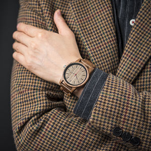 メンズメンズ,日本人ムーブメントBewel木製腕時計高級ナチュラルウッド - Product Image 3