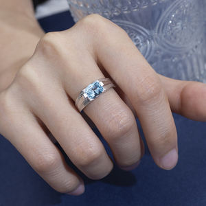 Anillo de Plata de Ley 925 con Gema de Corte Ovalado para Boda, Modelo MSR-1797 de Messi Jewelry - Product Image 6