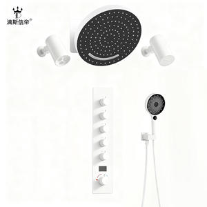 Ensemble de pomme de douche minimaliste en acier inoxydable avec affichage numérique intelligent, robinets de salle de bain pour la maison - Product Image 5