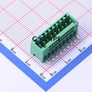 DB2ERC-2.54-9P-GN Plug-in Terminal Block Bent Lead Through Hole,P=2.54mm Board-to-Board / Socket - Closed 1x9P 2.54mm Green - Product Image 1