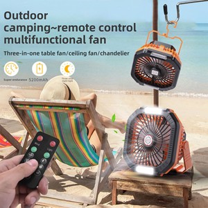 New Outdoor Camping Dormitory Desktop Small <b>Fan</b> <b>Tent</b> Hook Remote Control Lighting Mobile Phone Reverse Charging 4th Gear - Product Image 3