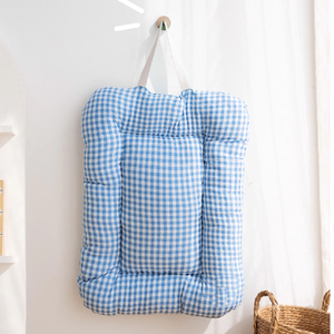 Cama a cuadros lavable a máquina para perros pequeños y gatos con almohada en forma de U - Product Image 5