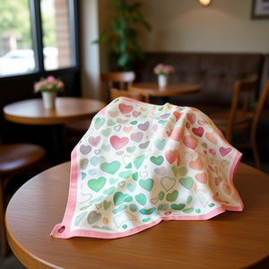 Pañuelo Cuadrado con Forma de Corazón 70x70cm 38g Accesorio de Moda Ligero para Mujeres y Niñas - Product Image 2