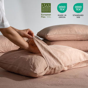 Marca de diseñador al por mayor estándar rey funda de almohada cocobrown tejido de lino orgánico <span class=keywords><strong>sobre</strong></span> cierre suavizado lavado estilo - Product Image 3