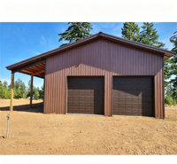 Garage en structure acier préfabriquée avec conception de hangar personnalisée pour stockage extérieur et stationnement