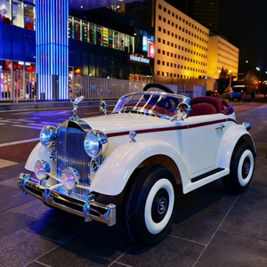 รถของเล่นเด็กขับเคลื่อนด้วยไฟฟ้าสี่ล้อ พร้อมรีโมทคอนโทรล แบตเตอรี่ 12V รุ่นคลาสสิคย้อนยุค - Product Image 4