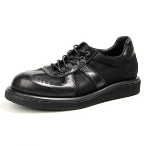 Zapatos Forrest Gump Retro Casuales para Hombre, de Cuero Genuino, Punta Redonda, Plataforma con Suela Gruesa, Tendencia de Moda Urbana, Negro y Marrón Oscuro - Product Image 1