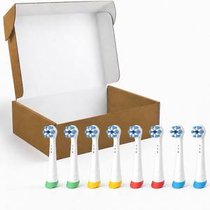 Cabezales de cepillo de dientes compatibles para <span class=keywords><strong>IO</strong></span> 7/8/<span class=keywords><strong>9</strong></span>, juego de repuesto de 8 unidades, filamento DuPont, base POM, pedido al por mayor de fábrica - Product Image 1