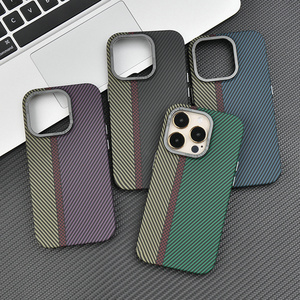 Funda trasera de teléfono móvil antiarañazos a prueba de golpes con patrón de <span class=keywords><strong>fibra</strong></span> de carbono para iPhone 14 Pro 12 13 14 15 16 Pro Max - Product Image 5