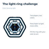 Exposition scientifique interactive avec éclairage hexagonal à détection de couleur, présentoir éducatif STEM pour écoles et musées scientifiques
