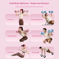 Haltères à disques Jovia avec revêtement PVC, équipement de fitness à domicile unisexe, barre de poids réglable pour femmes, hommes et adolescents, rose
