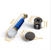 Raccord de boulon de joint d'armoire accessoires de meubles en plastique Mini boulons de bielle de fixation vis de boulon de verrouillage à came zingué
