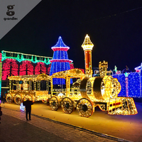 Escultura de Tren LED 3D Grande, Luz Decorativa para Parques Temáticos, Iluminación de Paisaje
