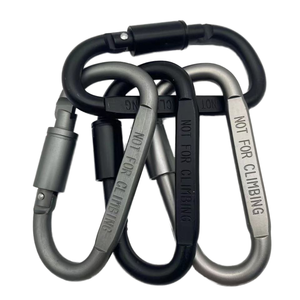 Haute qualité 8 # alliage d'aluminium en forme de D mousqueton ressort mousqueton porte-clés Clip vis verrouillage pour visites en plein air Camping randonnée - Product Image 1