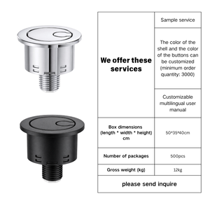 Botón de descarga de <span class=keywords><strong>inodoro</strong></span> tipo barril JIELIN T2240 compatible con válvula A822505500, botón de repuesto roscado, cromo negro moderno - Product Image 5
