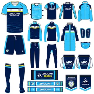 Conjunto de uniforme de futebol, conjunto completo de uniforme de futebol, estampa de subolmação, alta qualidade