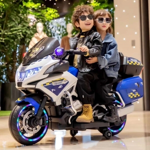 Grande Moto <span class=keywords><strong>de</strong></span> <span class=keywords><strong>Police</strong></span> Électrique pour Enfants <span class=keywords><strong>de</strong></span> 2 à 8 Ans, Tricycle Sport Éducatif avec Batterie 6V et Lumières EVA pour Utilisation en Extérieur - Product Image 2