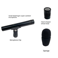 Microphone d'instrument de chœur avec fonction d'annulation du bruit, petit diaphragme, capteur capacitif, connecteur XLR en métal, microphone filaire