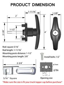 Serrure sectionnelle pour poignée de porte de garage industrielle, serrure d'urgence, serrure en T pour grande porte - Product Image 4