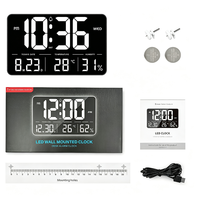 Horloge numérique LED intelligente WIFI, contrôle par application, synchronisation automatique de l'heure, DST, 13 pouces, avec affichage de la température et de l'humidité, horloge de bureau pour la maison et le bureau