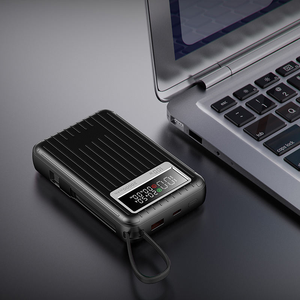 พาวเวอร์แบงค์ขนาดบางพิเศษ 65W 20000mAh พร้อมสายชาร์จในตัว หน้าจอ LED แสดงผล ช่อง USB/DC และ Type-C รองรับการชาร์จเร็ว สำหรับแล็ปท็อป - Product Image 6