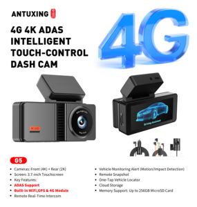 Caméra embarquée 4G double objectif ADAS GPS avant/arrière avec plateforme de gestion de flotte WIFI, surveillance en direct et suivi pour camions, taxis et voitures - Product Image 2