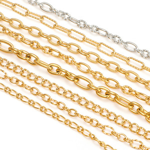 Collana a Catena Incrociata in Acciaio Inossidabile, Catena a <span class=keywords><strong>Filo</strong></span> Fai-da-Te Placcata in <span class=keywords><strong>Oro</strong></span> 18K, Gioielli di Moda Europei e Americani - Product Image 4