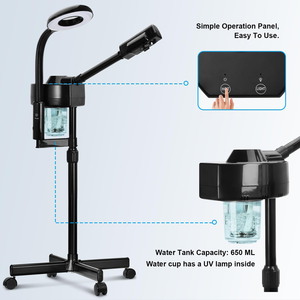 Professional White 2 in 1 <b>Hot</b> Mist Facial Steamer Machine with 5X Magnifying Lamp Ozone Deep Cleansing for Salon Spa Face Care - Product Image 3
