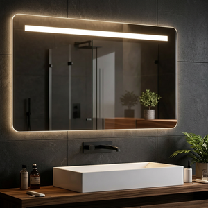 Miroir LED mural de style européen, tendance 2025, rectangulaire, en alliage d'aluminium, avec interrupteur tactile, moderne et éclairé pour salle de bain - Product Image 2