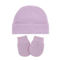 Gorros de Algodón para Bebé, Conjunto de Gorro y Guantes para Bebé, Gorros y Manoplas para Recién Nacido