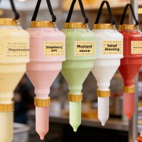 Bouteille de sauce à suspendre, grande capacité, en plastique, 3,5 l, pour hamburgers et poulet frit