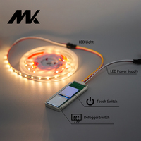 Manke 12V 5A 60W Interrupteur intelligent à double touche tactile bidirectionnel avec variateur de lumière, capteur capacitif, pour éclairage LED et dégivreur anti-buée, 1,5-2m, trois couleurs