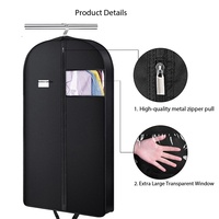 Housse de protection robuste et réutilisable en non-tissé imperméable pour robe de mariée, avec crochet de suspension, fermeture éclair centrale et fenêtre d'identification, modèle National pour mariée