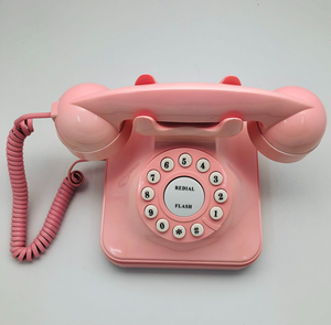 Telefono Fisso Retrò Stile <span class=keywords><strong>Anni</strong></span> '<span class=keywords><strong>60</strong></span> in Plastica ABS con Tastiera Grande, Decorazione per Casa e Hotel, con Funzione di Riconnessione dell'Ultimo Numero - Product Image 2