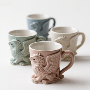 Nuovo! Tazza da Caffè in Ceramica Griffin 14OZ - Design Creatura Mitologica, Manico con Ali 3D, Adatta al Microonde - Product Image 2