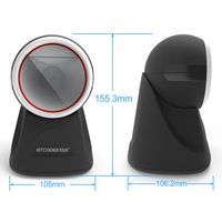 Escáner de código de barras de escritorio USB 2D Xincode, lector de código de barras con cable 1D, plataforma de escáneres de código QR omnidireccional para supermercado
