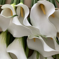 B-668 Bouquet de fleurs de haute qualité pour la fête des mères, fleurs artificielles en lys naturels au toucher réel, tige unique, grands lys blancs