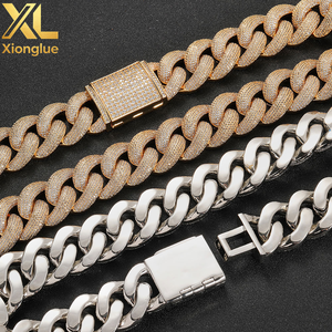 Custom Thick 25mm Miami Cuban Link Chain Ice Out Bling Zircon 18K Gold Plated Custom Length Necklace <b>Mens</b> Hop Jewelry - Product Image 6